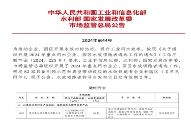 喜报！星空体育官方登录入口荣登2024年重点用水企业、园区水效领跑者榜单